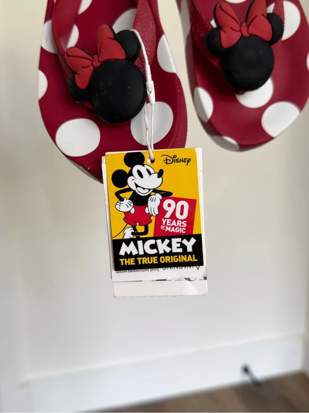 Zara x Disney Minnie Mouse Red Polka Dot Flip Flops Size 26/27, 10.5C Toddler - Picture 3 of 4